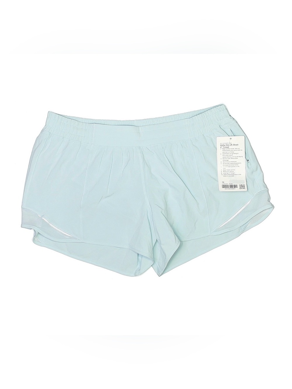 NWT lululemon Hotty Hot Low Rise 4” Lined Shorts Light Blue Size 14